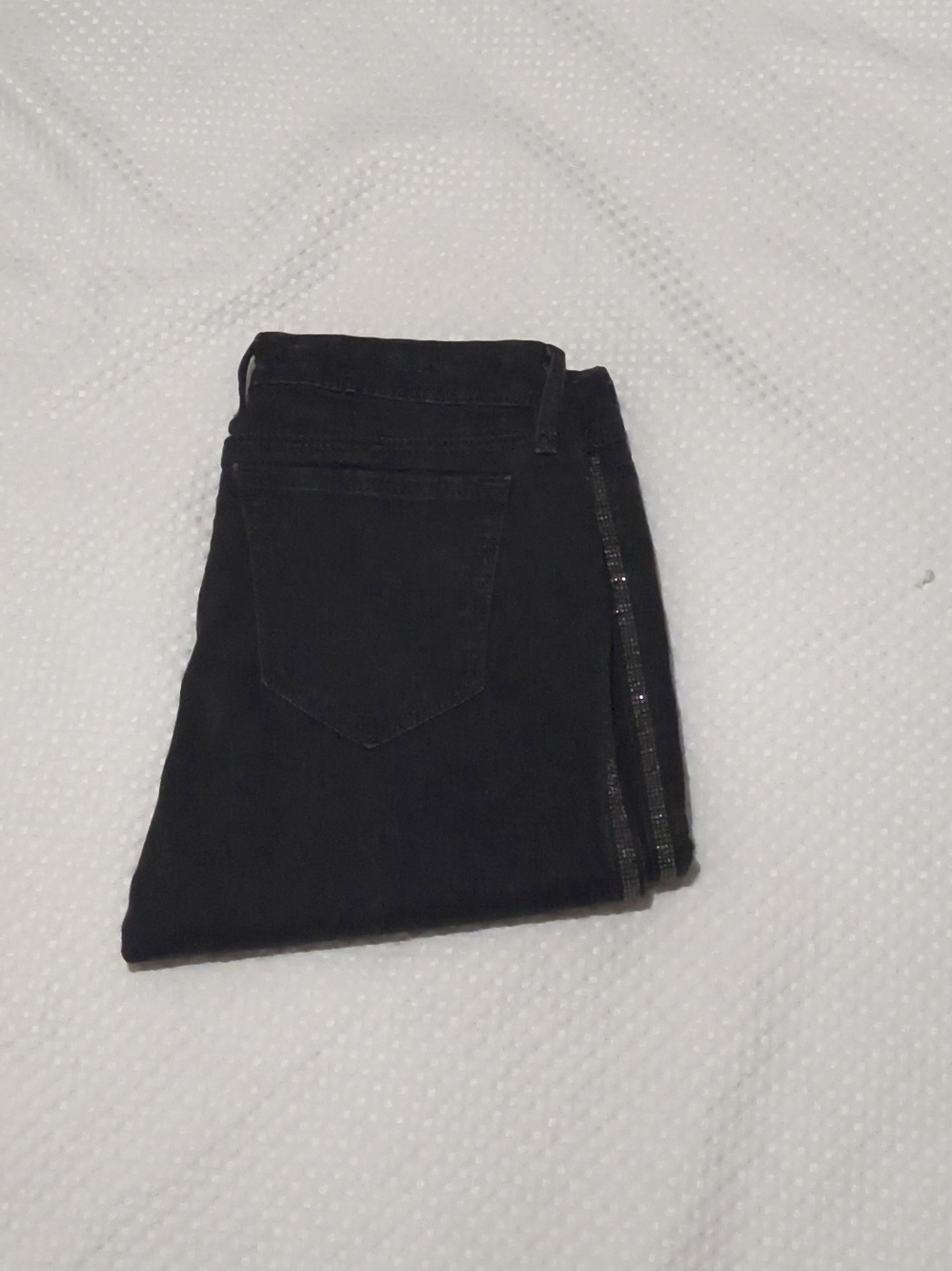 Rock Revival Black Skinny Jeans with Side Sequin Trim